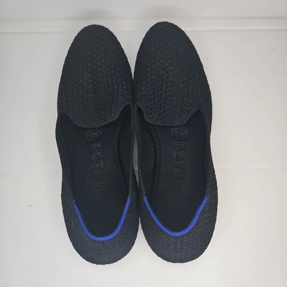 Rothy’s The Loafer Black Honeycomb Woven Loafers Size 7.5